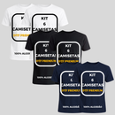 KIT6-CAMISETA-ALG-CAR-PRETO/BRANCO/AZULMARINHO-M